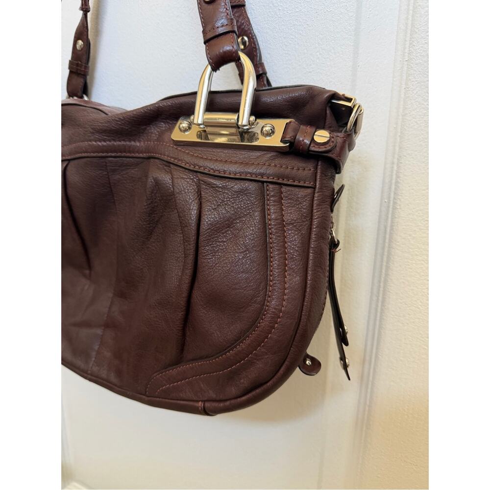 Gorgeous B. Makowsky shoulder bag chocolate brown leather - Picture 12 of 16